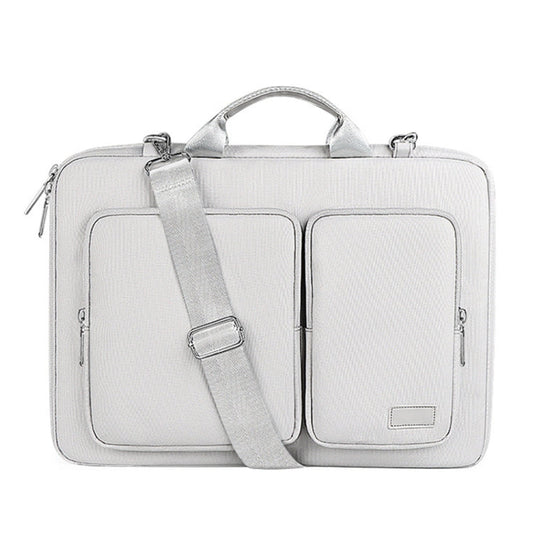 ST11 Polyester Thickened Laptop Bag with Detachable Shoulder Strap Size 13 3 inch Silver Gray