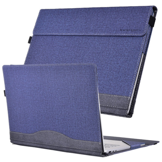 For Lenovo ThinkPad X1 Carbon 14 Gen 5 Cloth Texture Laptop Leather Protective Case Deep Blue