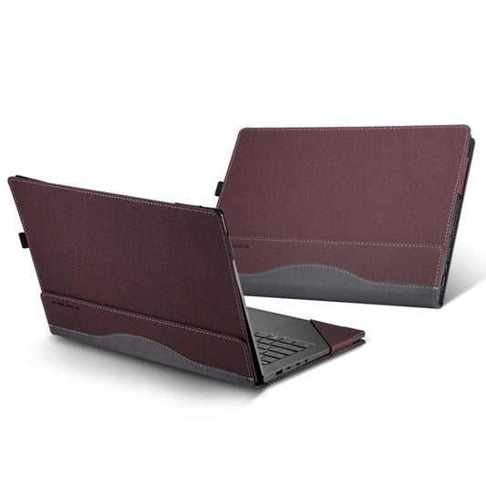 For Samsung Galaxy Book 4 Pro 360 16 Inch Leather Laptop Anti Fall Protective Case Wine Red