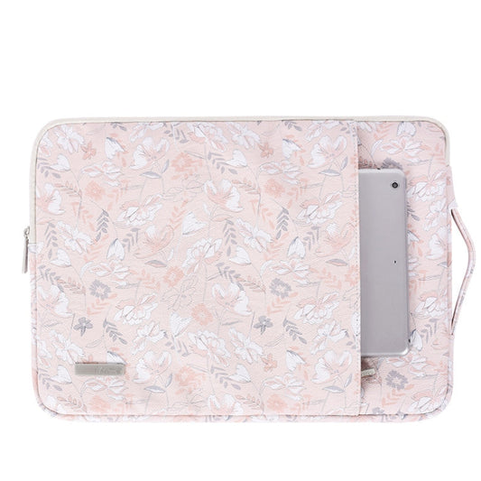 G4 89 PU Laptop Case Tablet Sleeve Bag with Telescoping Handle Size 15 Inch Light Pink