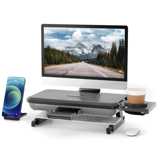 Oimaster Monitor Stand Riser Adjustable Height Laptop Bracket With Storage Drawer Spec Upgrade